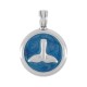 Pendentif rond en Zamak Émaillé en Forme de Queue de Baleine 17 mm