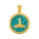 Enameled Zamak Pendant Round Whale Tail 17mm