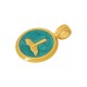 Pendentif rond en Zamak Émaillé en Forme de Queue de Baleine 17 mm