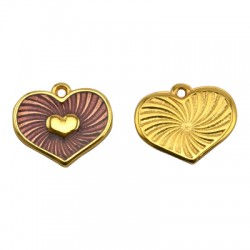 Enameled Zamak Pendant Heart 23x19mm