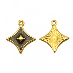 Pendentif en Zamak Émaillé en Forme de Losange 19 x 20 mm