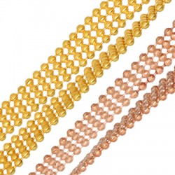 Maglia di Catena a Pallini Diamantata in Ottone 4 File 6.5mm