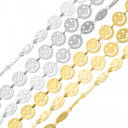 Brass Smiley Face Chain Round 8mm