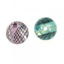 Resin Bead Round with Fabric 18mm Ø3mm