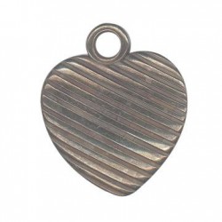 Ciondolo Cuore Scanalato in Argentone CCB 21mm