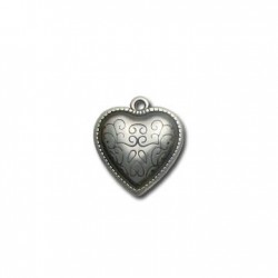 Ciondolo Cuore Dercorato in Argentone CCB 23mm