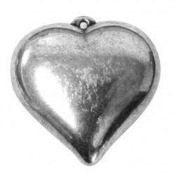 Ciondolo Cuore Liscio in Argentone CCB 51mm
