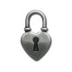 Ciondolo Cuore Lucchetto in Argentone CCB 27x43mm