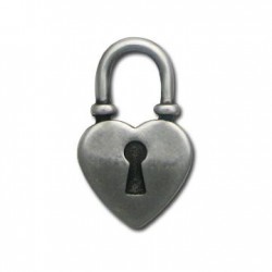 Ciondolo Cuore Lucchetto in Argentone CCB 27x43mm