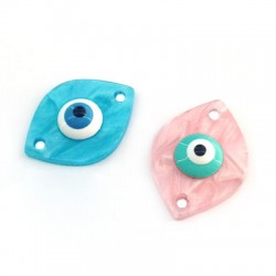 Plexi Acrylic Connector Nail with Enameled Eye 22x16mm