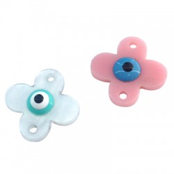 Plexi Acrylic Connector Cross with Enameled Eye 17x18mm