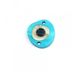 Intercalaire en Plexiacrylique avec œil porte-bonheur émaillé 15x14mm