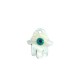 Plexi Acrylic Charm Hamsa Hand (Fatima) with Enameled Eye 19x17mm