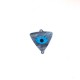 Intercalaire triangulaire en plexiacrylique 13x16mm avec œil porte-bonheur émaillé
