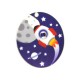 Colgante de Metacrilato Oval Astronave Espacio 51x60mm