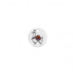 Breloque Ronde en Acrylique Plexi Lama 15 mm