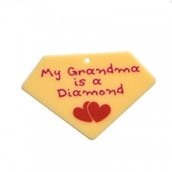 Ciondolo in Plexiglass Acrilico a Forma di Diamante My Grandma 59X40 mm