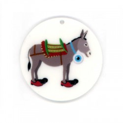Colgante de Metacrilato Tradicional Griego Burro y Ojo 45mm