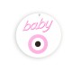 Pendentif rond en Acrylique Plexi bébé avec œil 80 mm