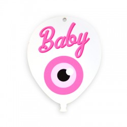 Pendentif Ballon en Acrylique Plexi bébé avec œil 65 x 85 mm