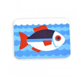Aimant Rectangulaire en Plexiglas Acrylique « Poisson » 60 x 43 mm
