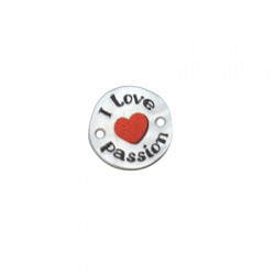 Connecteur rond en Acrylique Plexi « I Love Passion » 15 mm