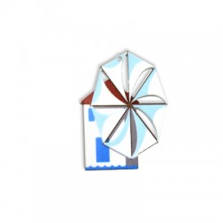 Colgante de Metacrilato Molino Griego 49x65mm
