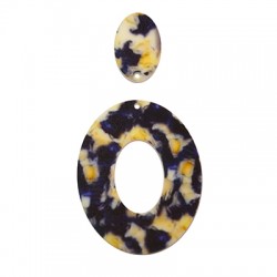 Pendentif Ovale en Acrylique Plexi 40 x 50 mm et 16 x 24 mm