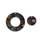 Plexi Acrylic Painted Plaid Pendants Round 40mm & 20mm