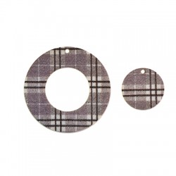 Colgantes de Metacrilato Redondos Tartán 40x20mm (2uds/Set)