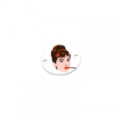Connecteur en Acrylique Plexi Peint Audrey Hepburn 20 x 16 mm