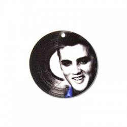 Pendentif Disque Elvis Presley 35 mm Peint à L'Acrylique sur Plexiglas