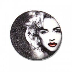Pendentif en Plexiglas Acrylique Peint Madonna 45 mm