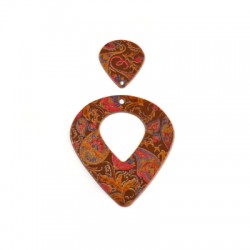 Pendente in Plexi Gocce Fiore 42x45 & 18x20mm (set/2pzi)