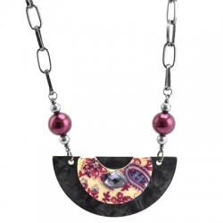 Colgante de Metacrilato Flores y Hojas 44x31mm