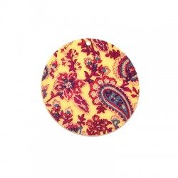 Pendente in Plexi Rotondo con Folgie e Fiori 55mm