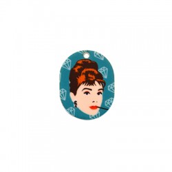 Pendentif en Acrylique Plexi Audrey Hepburn 24 x 30 mm