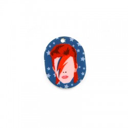 Pendentif en Acrylique Plexi David Bowie 24 x 30 mm