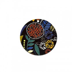 Plexi Acrylic Pendant Round Flowers 45mm