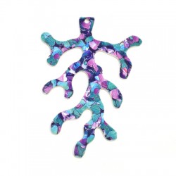 Pendentif en Acrylique Plexi Corail 49 x 69 mm