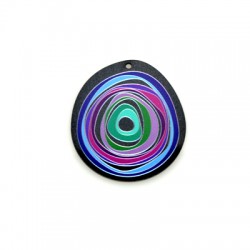 Pendentif rond en Acrylique Plexi « Irregular Eye » 51 x 54 mm