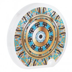 Pieza Decorativa de Metacrilato Redonda con Ojo de Buena Suerte 80x75mm