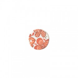 Plexi Acrylic Connector Oval with Flowers 19x20mm