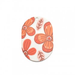 Intercalaire ovale floral en Plexiacrylique 34x50mm