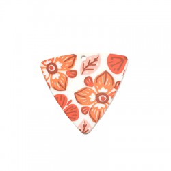 Pendente in Plexi Triangolo con Fiori 44x42mm