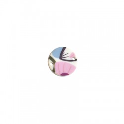 Plexi Acrylic Connector Round with Flowers 20mm