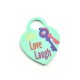 Pendentif cœur en Plexiacrylique "Live love laugh" 32x40mm