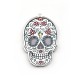 Plexi Acrylic Pendant Skull with Flowers & Cross 35x51mm