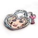 Pendente in Plexi Lucchetto con Ragazza e Chiave 49x50mm