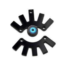 Colgante de Metacrilato Ojo con Pestañas 31x32mm (2pcs/Set)